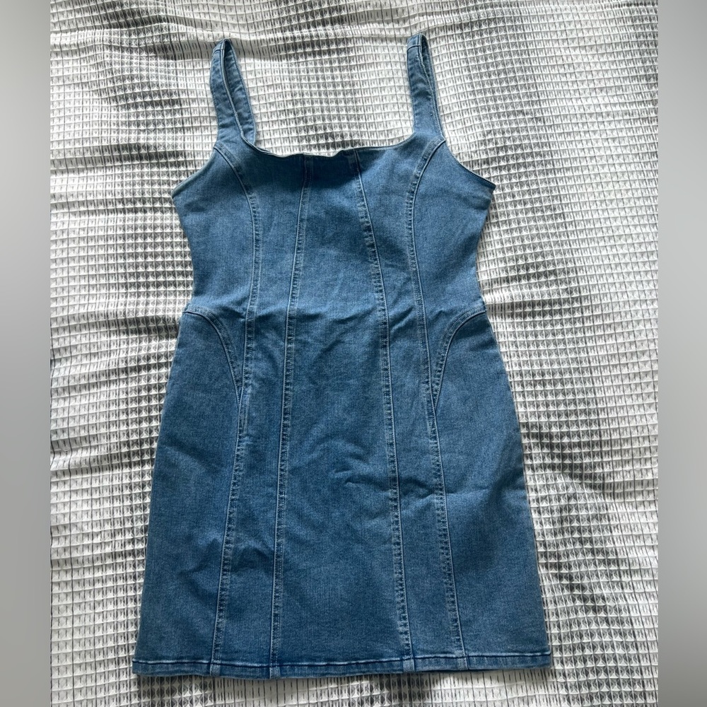 Denim mini dress. Brand new with tags.